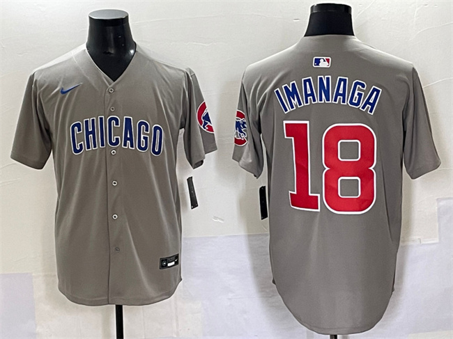 Men's Chicago Cubs #18 Shōta Imanaga Grey Limited Stitched Baseball Jersey Men's Chicago Cubs #18 Shōta Imanaga Grey Limited Stitched Baseball Jersey